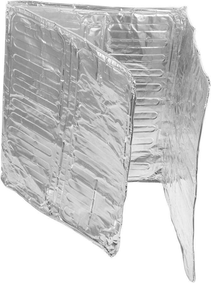 Olieschot Gasfornuis Spatbescherming Keuken Koken Beschermen Opvouwbaar Aluminiumfolie 32 x 28 x 275 cm Zilver