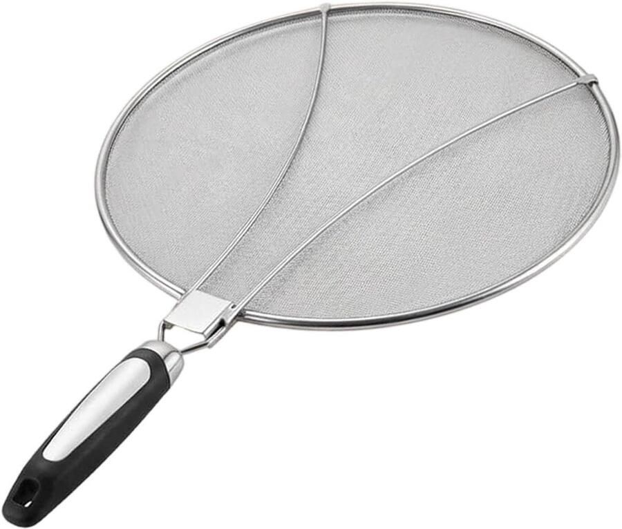 Oliespatbescherming Vetscherm braadpan Schoner koken Ultrafijn mesh 29 cm Zilver - Foto 1
