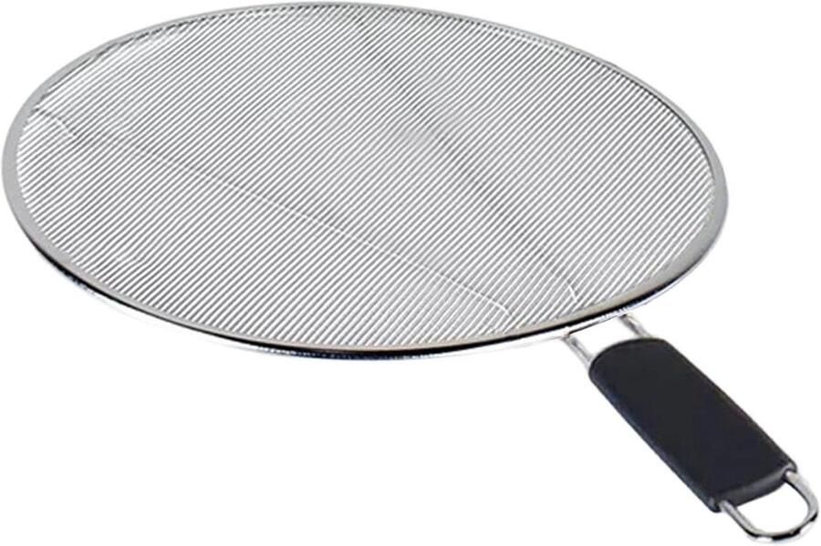 Oliespatscherm Kookschild Schoon Koken Stoomventilatie 29cm Zilverkleurig