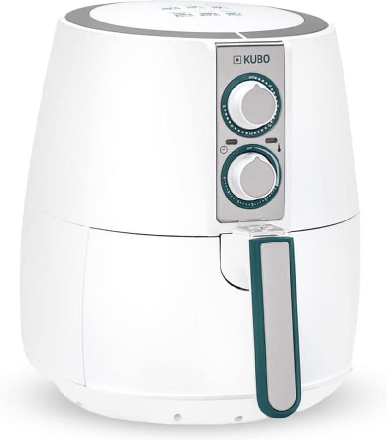 Olievrije Friteuse Hetelucht Oven Gezond Koken Instelbare Temperatuur 25 Liter Wit Groen