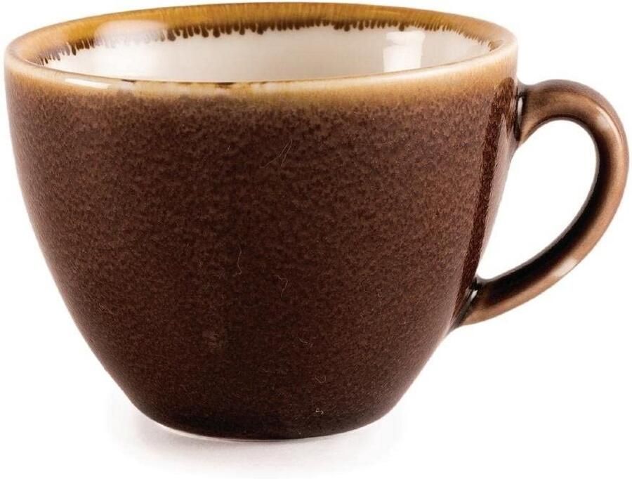 Olympia Kiln GP362 Schors cappuccino Cup porselein 230 ml capaciteit bruin (Pack van 6)