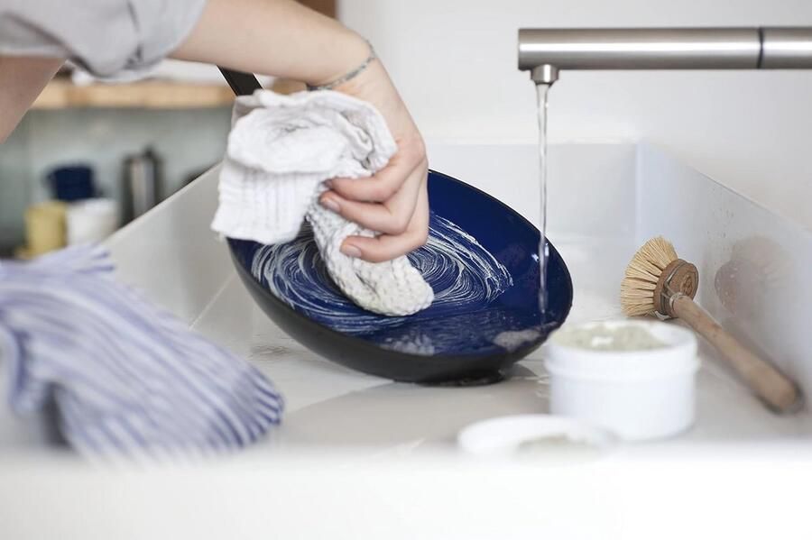 Oma's hoogemaillepan 20 cm Klassiek blauw gezond koken voor elke keuken