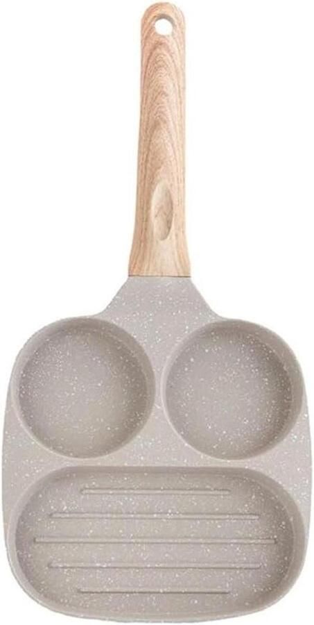 Omelet Koekenpan Pannenkoekenpan Graniet Ontbijt Maken 3-Kops Ontwerp 30 cm Zwart