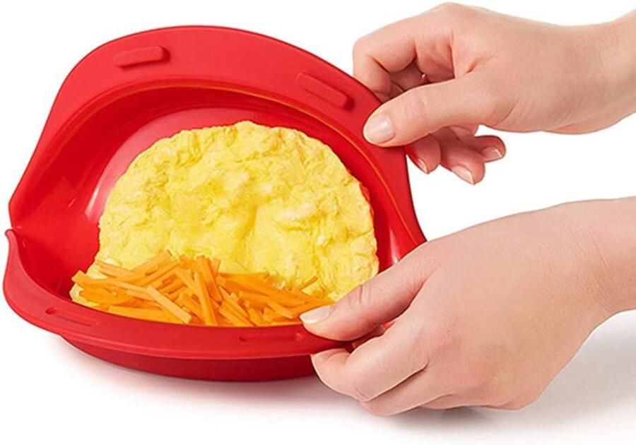 Omelet Maker Magnetron Bakpan Snel Ontbijt Opvouwbaar Siliconen 24x20 cm