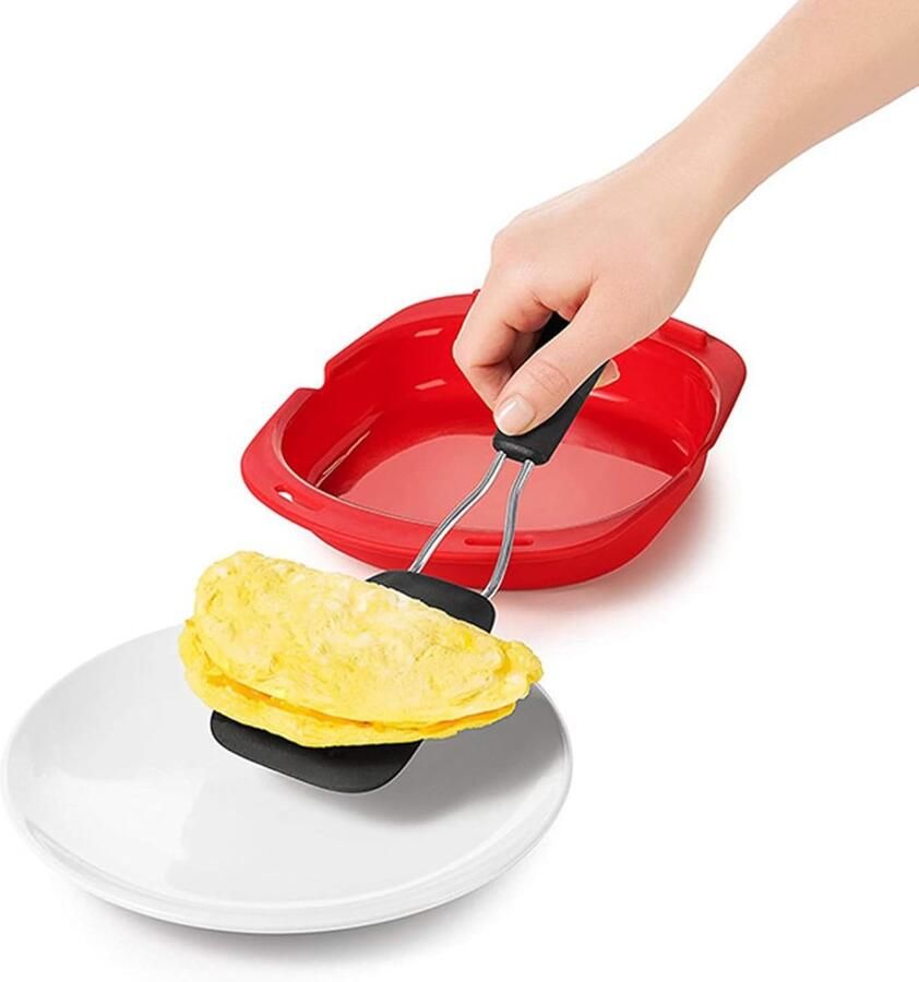 Omelet Maker Ontbijt Tool Magnetron Koken Stofdicht Ontwerp 24x20x4 cm Veelkleurig