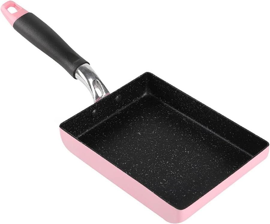 Omelet Pan Eierpan Koekenpan Ontbijt Maken Antiaanbak Graniet Coating 18x13cm Roze