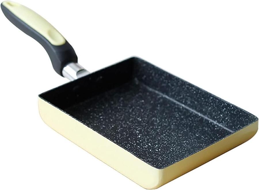 Omelet Pan Eierpan Koekenpan Ontbijt Maken Antiaanbaklaag 18x13 cm Geel