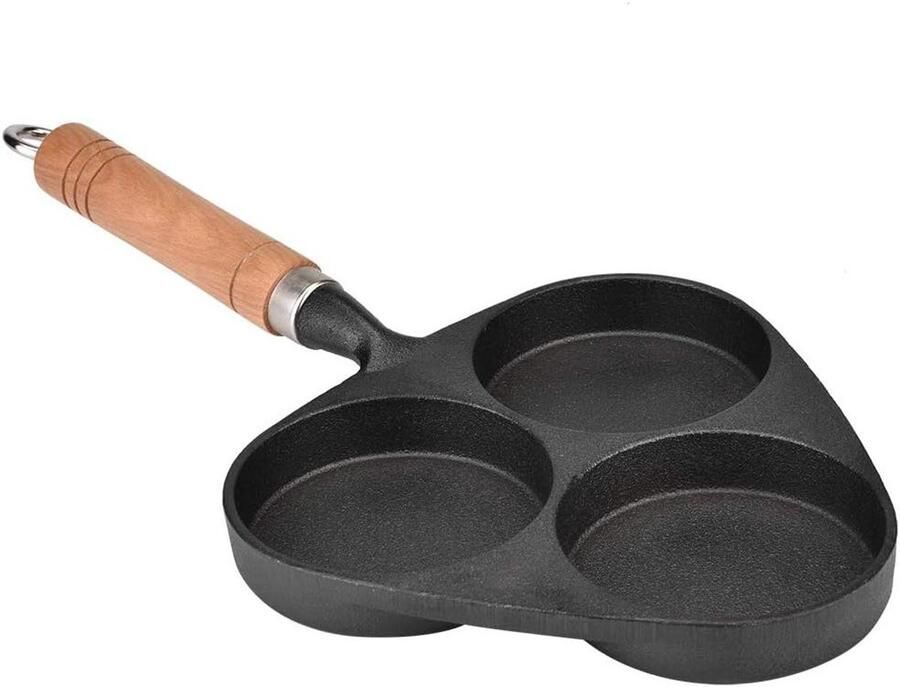 Omelet Pan Eierpan Koekenpan Ontbijt Maken Drie Eieren Tegelijk 38 x 20 cm Zwart