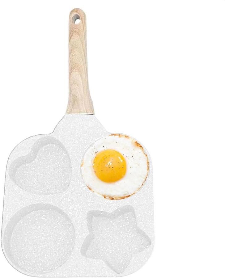 Omelet Pan Eierpan Vormen Ontbijt Maken Vier Vormen 18 cm Wit