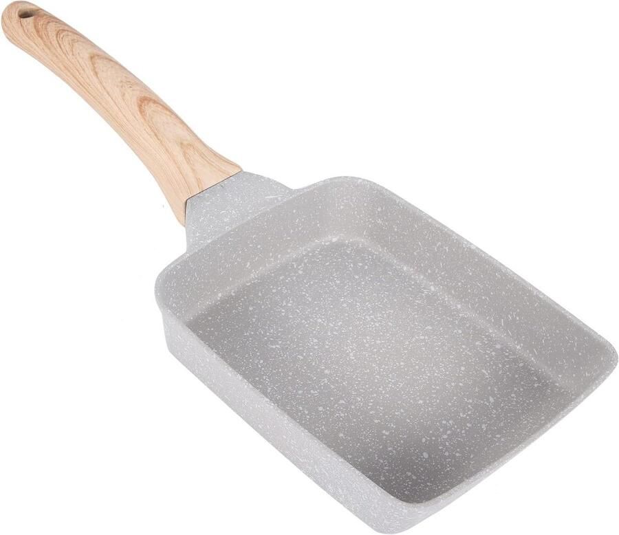 Omelet Pan Japanse Koekenpan Ontbijt Maken Antiaanbaklaag 15 x 18 cm Beige