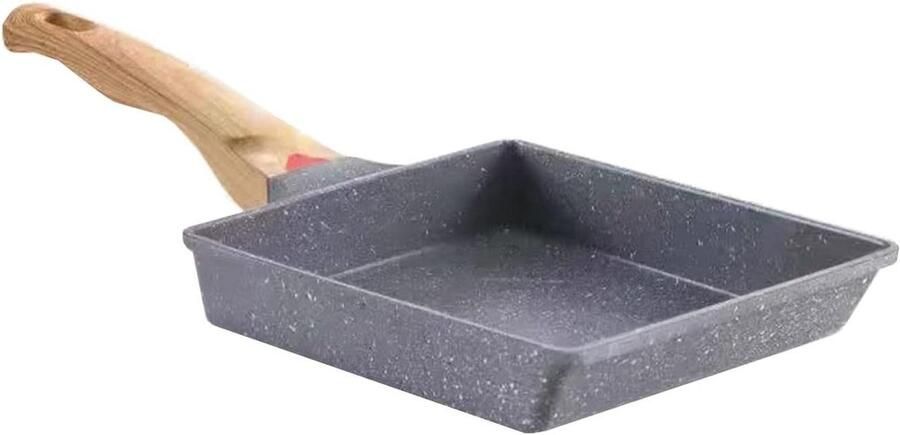 Omelet Pan Japanse Koekenpan Ontbijt Maken Nonstick Coating 16 x 196 cm Zwart