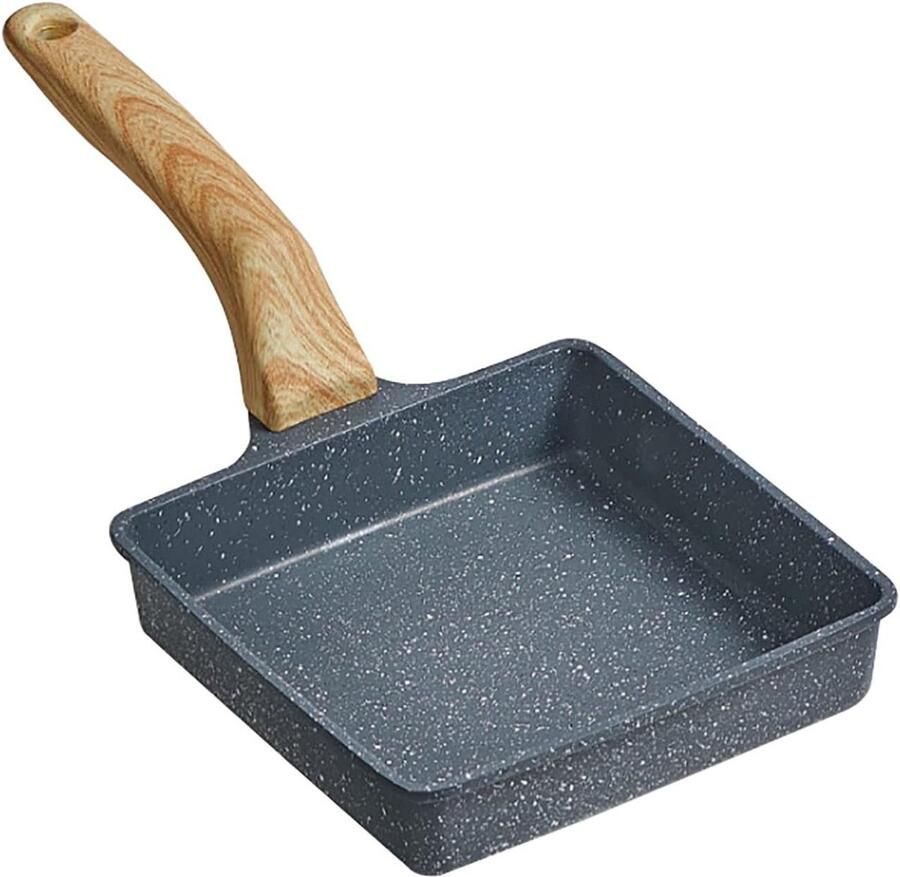 Omelet Pan Koekenpan Ei Ontbijt Maken Anti-aanbak Coating 15.5cm Vierkant Zwart