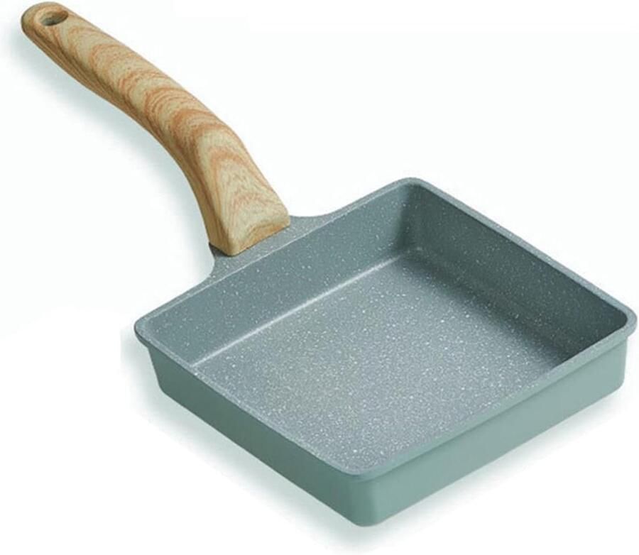 Omelet Pan Koekenpan Ei Ontbijt Maken Antiaanbaklaag 15.5cm Vierkant Groen