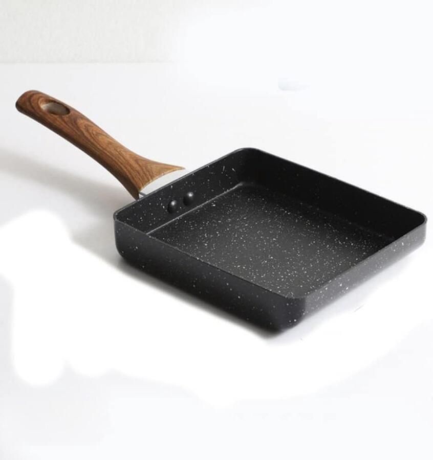 Omelet Pan Koekenpan Grillpan Ontbijt Maken Antiaanbaklaag 18x13 cm Zwart