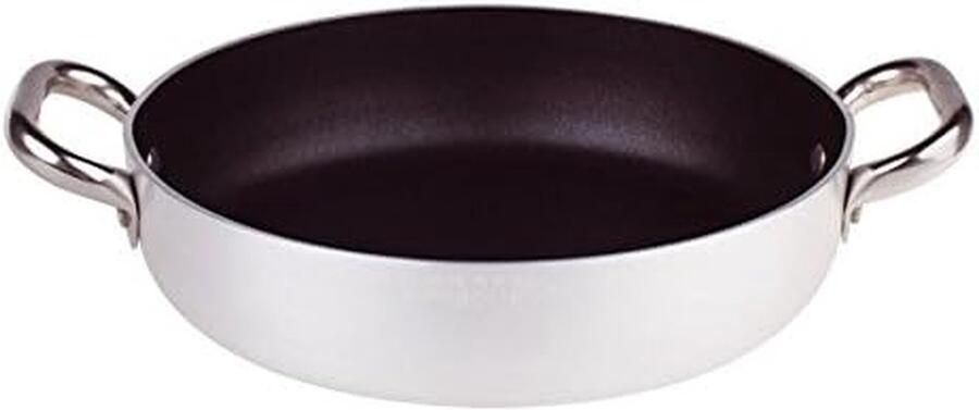 Omelet Pan Koekenpan met antiaanbaklaag Ontbijt Bereiden Twee handvatten 24 cm Zilverkleurig