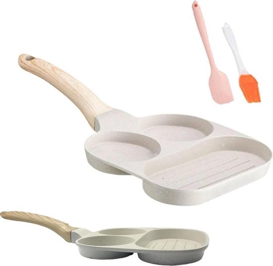 Omelet Pan Pannenkoekenpan Grill Ontbijt Bereiden Veelzijdige Kookplaat Compatibiliteit 19 cm Meerkleurig