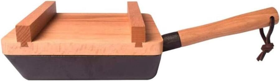 Omelet Pan Koekenpan Rechthoekig Ontbijt Maken Gietijzer Materiaal 15x18CM Zwart