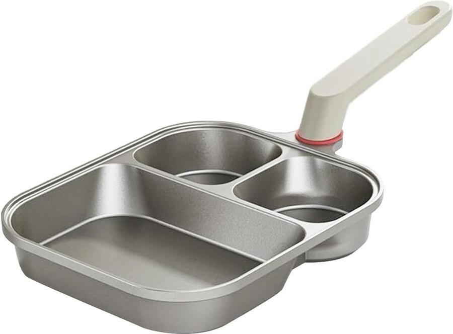 Omelet Pan Koekenpan Skillet Ontbijt Maken Gelijkmatige Warmte 24 x 20 cm Zilver