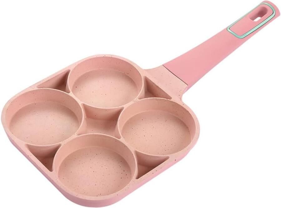 Omelet Pan Koekenpan Wok Ontbijt Maken Vier Gaten 37.5 cm Roze