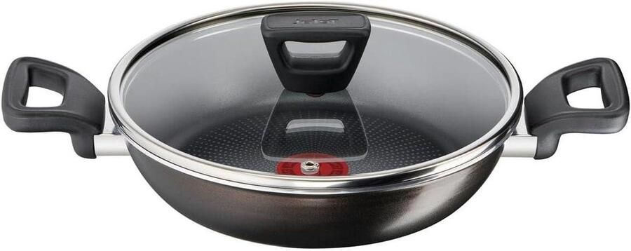Omelet Pan Koekenpan XL Lekker Koken Thermo-Signal Technologie 24 cm Bruin