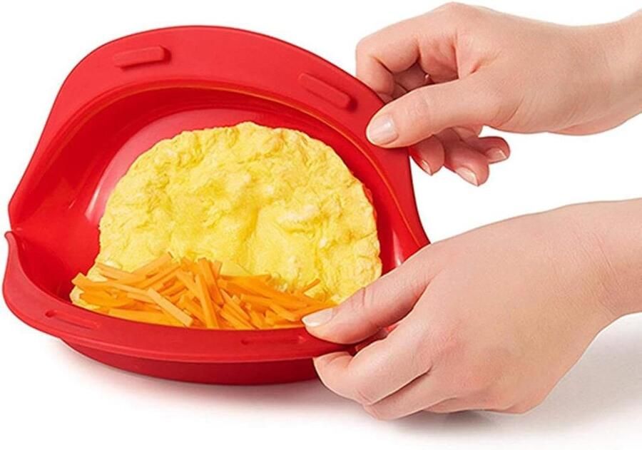 Omelet Pan Magnetron Pan Snel Ontbijt Maken Geïntegreerd Vouwbaar 24 cm Veelkleurig