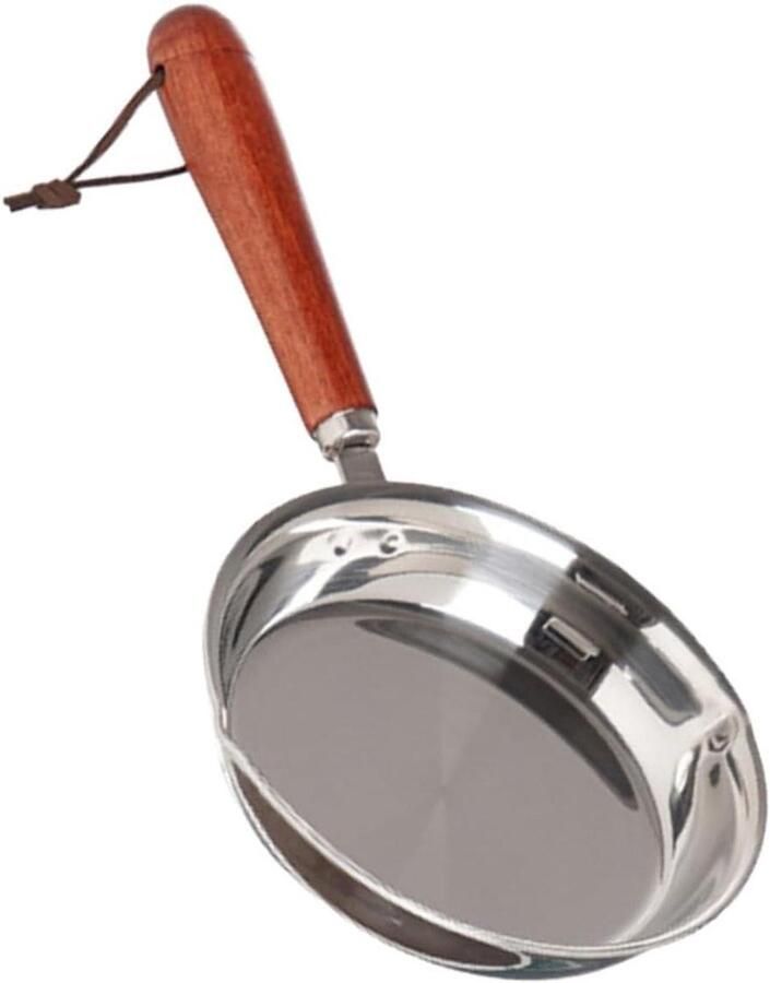 Omelet Pan Mini Koekenpan Ontbijt Maken Antiaanbaklaag 24.5 cm Lengte Zilverkleurig