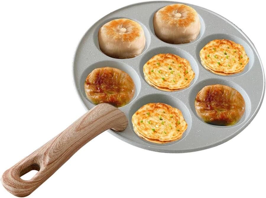 Omelet Pan Ontbijt Pan Eieren Bakken 7 Vormen 23 cm Wit