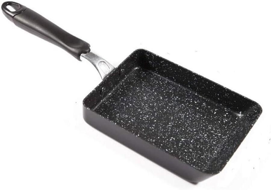 Omelet Pan Tamagoyaki Pan Eierpan Ontbijt Maken Maifanite Steen Coating 18x15 cm Zwart