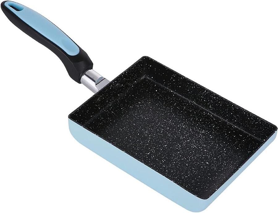 Omelet Pan Tamagoyaki Pan Ontbijt Maken Antiaanbaklaag 18x13 cm Blauw