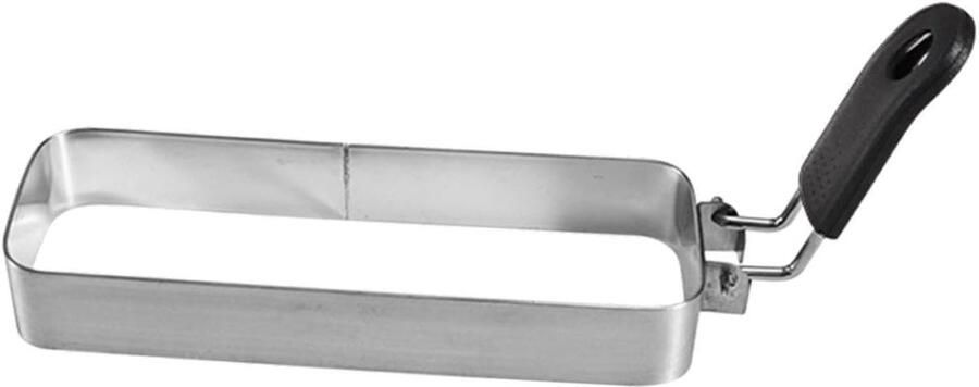 Omelet Ringen Ei Vormer Ontbijt Maken Rechthoekig Ontwerp 13 x 45 cm Zilver