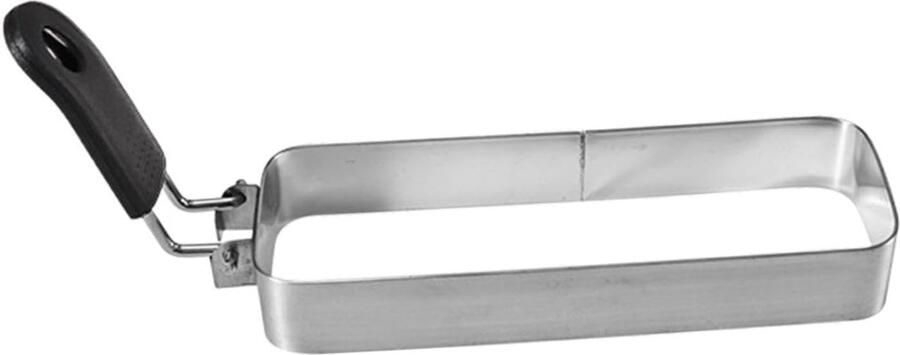 Omelet Ringen Eierringen Pannenkoekvorm Ontbijt Bereiden Rechthoekig Ontwerp 13 x 4.5 cm Zilver