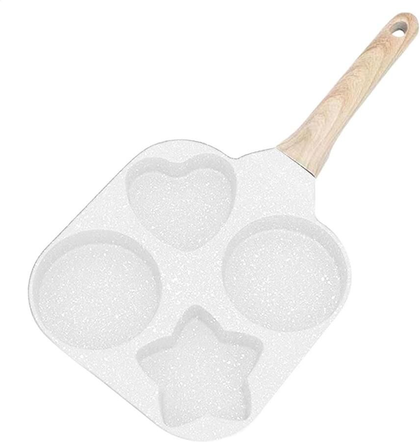 Omeletmaker Eierkoekenpan Ontbijt Maken Vier Verschillende Vormen 18cm Wit