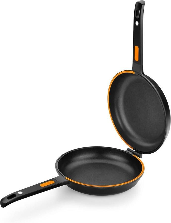 Omeletpan Koekenpan Lekker Koken Dubbelzijdig Gebruik 26 cm Zwart