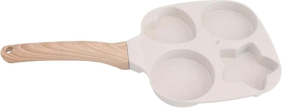 Omeletpan 4 gaten Koekenpan ontbijt maken Vierkante vormen 21.4 x 19 cm Zwart