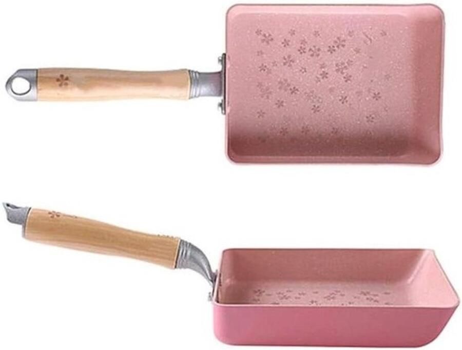 Omeletpan Aluminium Koekenpan Ontbijt Maken Anti-aanbaklaag 185 x 152 cm Roze