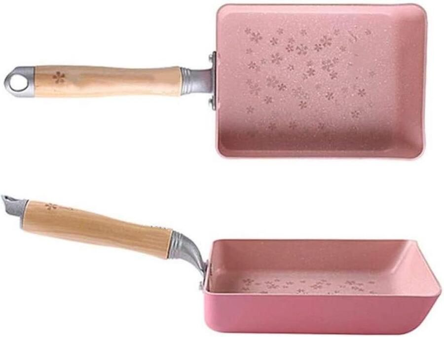 Omeletpan Aluminium Koekenpan Ontbijt Maken Anti-aanbaklaag 185 x 152 cm Roze