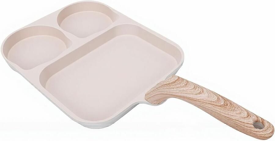 Omeletpan Koekenpan Ontbijtpan Ontbijt Bereiden Verdeeld Ontwerp 38x19cm Zwart