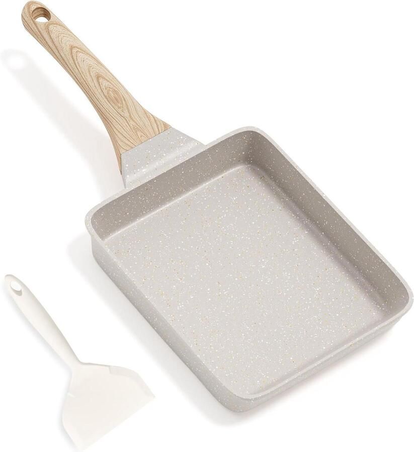 Omeletpan Eierpan Ontbijt Maken Antiaanbaklaag 1.2 Liter Beige
