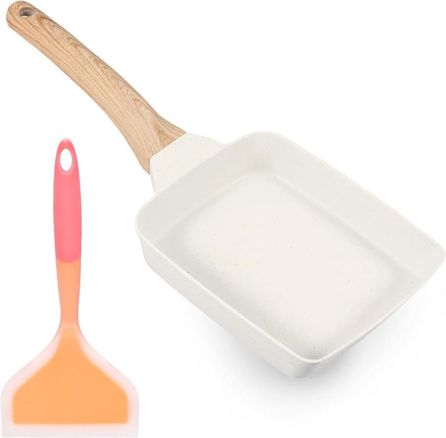Omeletpan Eierrol pan Ontbijt maken Anti-aanbaklaag 18x15 cm Beige
