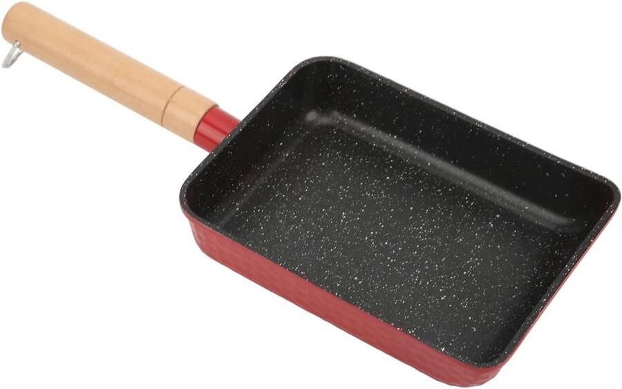 Omeletpan Japanse Koekenpan Ontbijt Maken Antiaanbaklaag 35.5 cm Rood