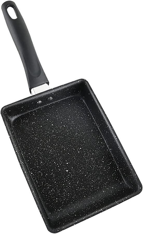 Omeletpan Koekenpan Japanse pan Ontbijt Maken Antiaanbaklaag 19.5x14.5cm Zwart