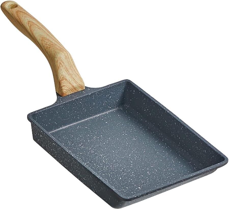 Omeletpan Koekenpan Japanse pan Ontbijt Maken Antiaanbaklaag 20x15 cm Zwart
