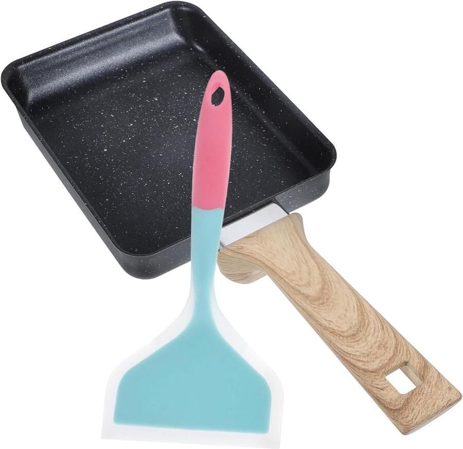Omeletpan Koekenpan Japanse Pan Ontbijt Maken Antiaanbaklaag Makkelijk Schoon 37.5 cm Lengte Kleuren