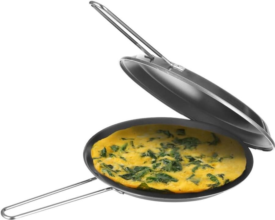 Omeletpan Koekenpan Lekkere Maaltijden Maken Dubbelzijdig Bakken 20 cm Antracietgrijs