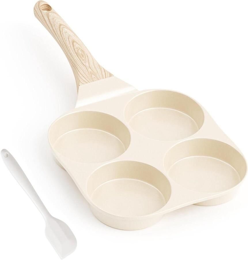 Omeletpan Koekenpan Ontbijt Maken Keramische Antiaanbaklaag 4 stuks Geel
