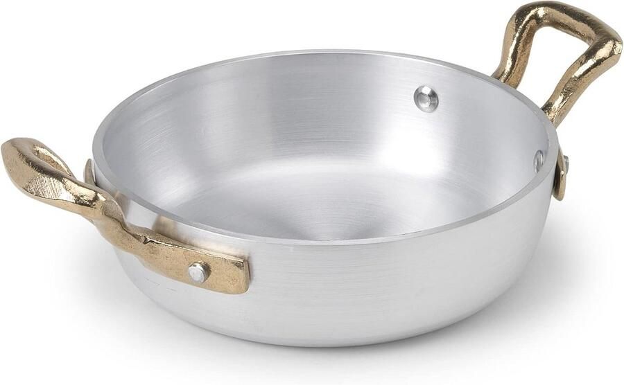 Omeletpan met 2 handvatten diameter 12 cm aluminium zilver 12 x 12 x 3 5 cm