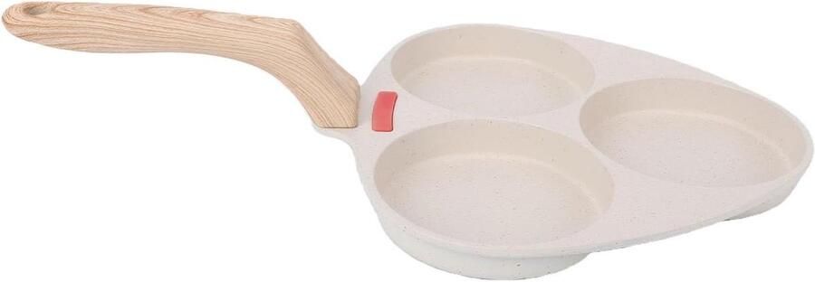 Omeletpan met 3 Gaten Koekenpan Pannenkoekenpan Ontbijt Koken Antiaanbaklaag 35x20cm Zwart