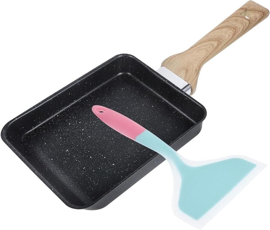 Omeletpan met Spatel Eierkoekenpan Ontbijt Maken Antiaanbaklaag 37.5 cm kleuren