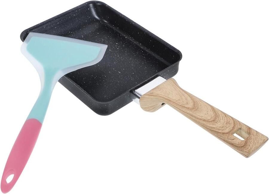 Omeletpan met Spatel Koekenpan Eieren Ontbijt Maken Antiaanbak Laag 37.5 cm Lengte kleuren