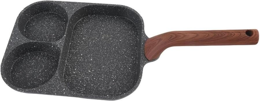 Omeletpan Ontbijtpan Ontbijt Maken 3 Vaks Indeling 26 cm Zwart